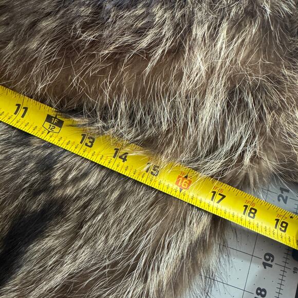Vintage Petite Raccoon Fur Coat XS Cutter Jacket Real Fur Distressed - Picture 12 of 16